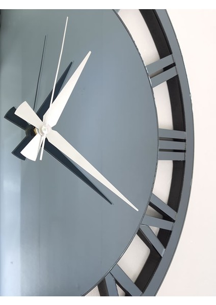 When Roma Smoked Model Füme Renk 60 Cm Dekoratif Aynalı Duvar Saati