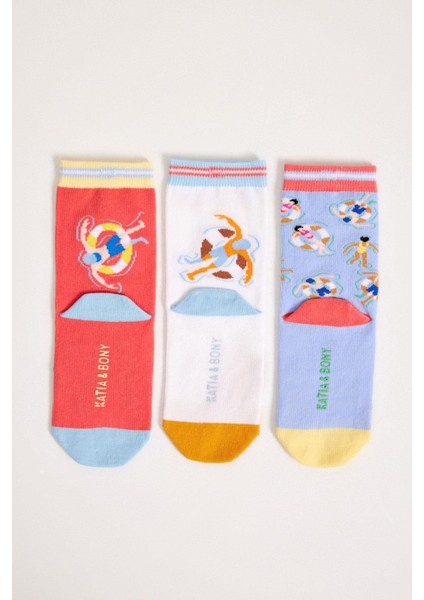 3 lü Paket Pool Party Erkek Çocuk Soket Çorap Desenli fiyatları