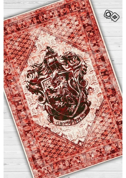 Gryffindor Dokuma Tabanlı Yıkanabilir Kaymaz Harry Potter Film Halısı