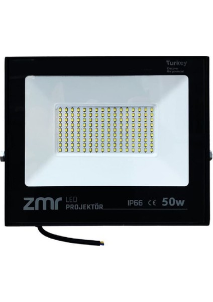 LED Projektör 50 Watt Slim Kasa 220V 6500K Beyaz Işık Zmr