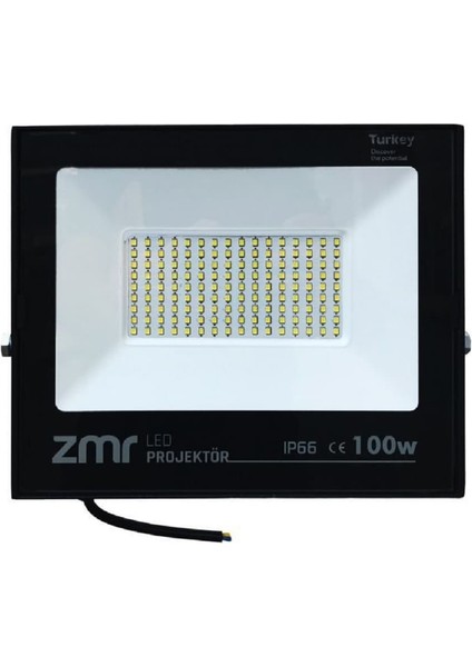 LED Projektör 100 Watt Slim Kasa 220V 6500K Beyaz Işık Zmr