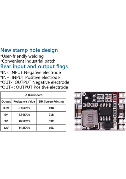 Sanec MP1584EN 9V 3A Ultra Küçük Boyutlu Dc-Dc Adım Aşağı Besleme Modülü