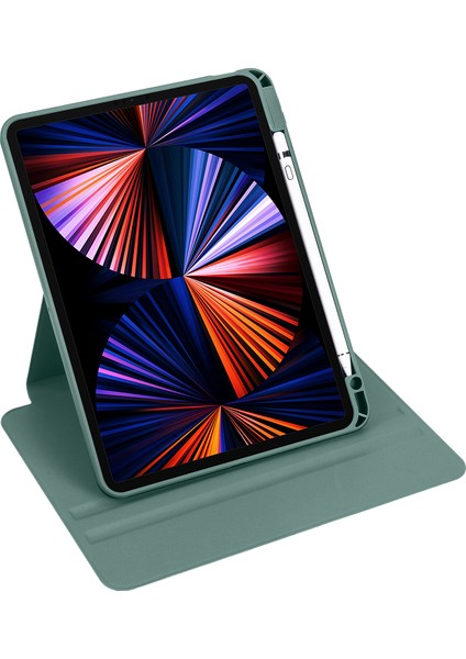 Apple iPad Air 10.9 2020 ile Uyumlu (4.nesil) Kılıf Z- Termik Kalem Bölmeli Dönebilen Standlı Kılıf