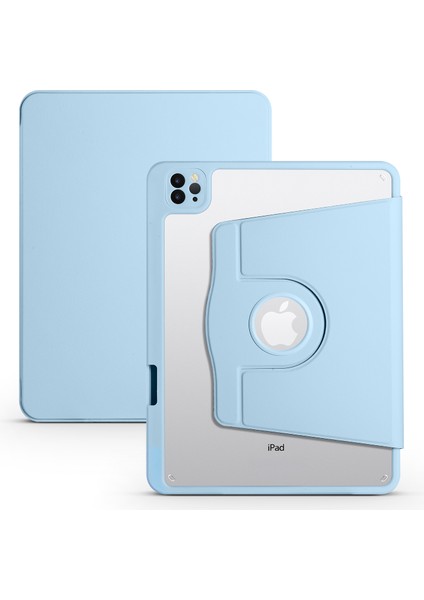 Apple iPad Pro 11 2018 ile Uyumlu Kılıf Z- Termik Kalem Bölmeli Dönebilen Standlı Kılıf Mavi