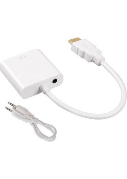 Sanec HDMI To VGA Dönüştürücü + Ses Kablosu Beyaz modelleri