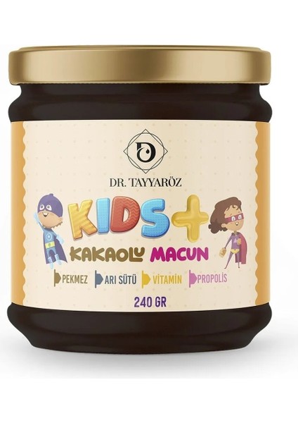 Dr. Tayyaröz Kids Plus Çocuk Macunu -Kakao Propolis Pekmez Arı Sütü Bal ve Vitamin