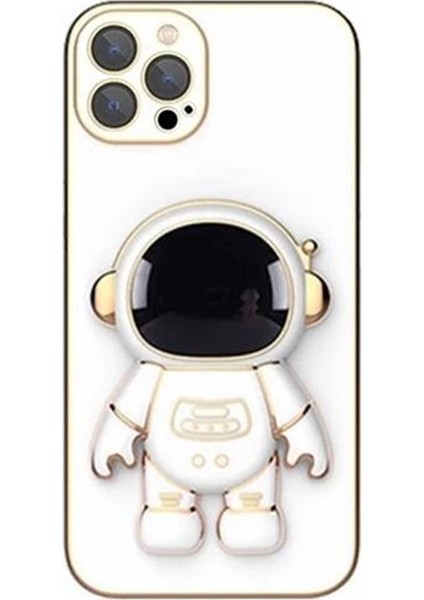 Iphone 13 Pro Kılıf Astronot Standlı Silikon + Ekran Koruyucu