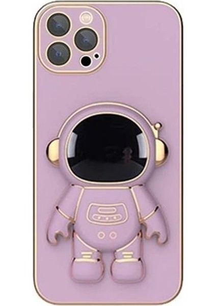 Iphone 12 Pro Max Kılıf Astronot Standlı Silikon + Ekran Koruyucu