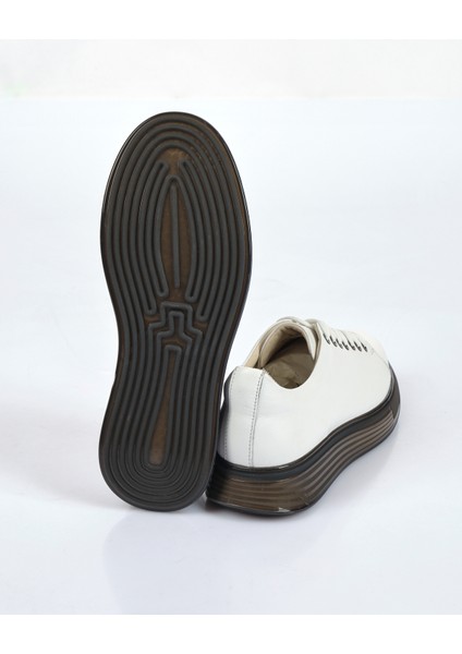 Minimalist Deri Sneaker - Platform Taban - Günlük Spor fırsatları