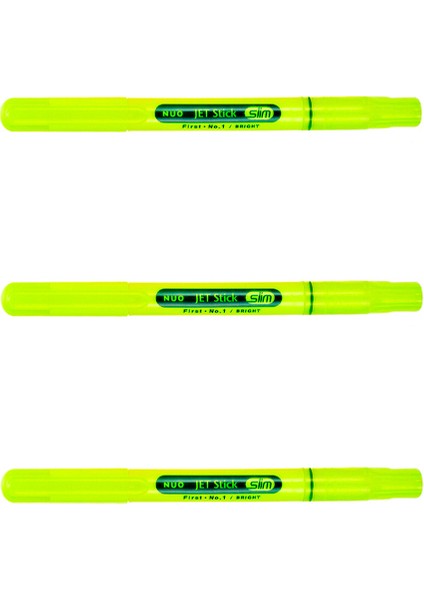 Jet Stick Slim Fosforlu Kalem Sarı 3’lü