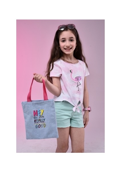 Icone Bag Icone Kız Çocuk Çantası, Kot Yazı Baskılı Kız Çocuk El ve Omuz Çantası, Desenli Çocuk Çantası fiyatları