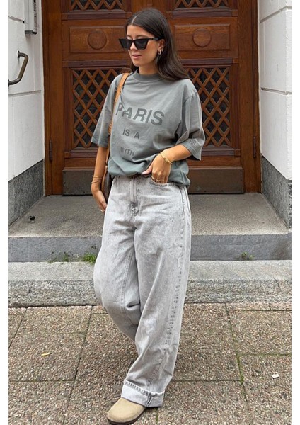 Füme Paris Baskılı Kadın Tişört MG1654 fiyatları