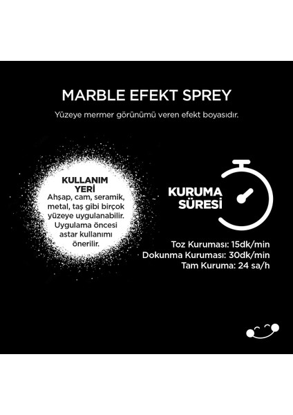 Özel Amaçlı Sprey Mermer Efekt Siyah Sprey Boya 200 ml fiyatları
