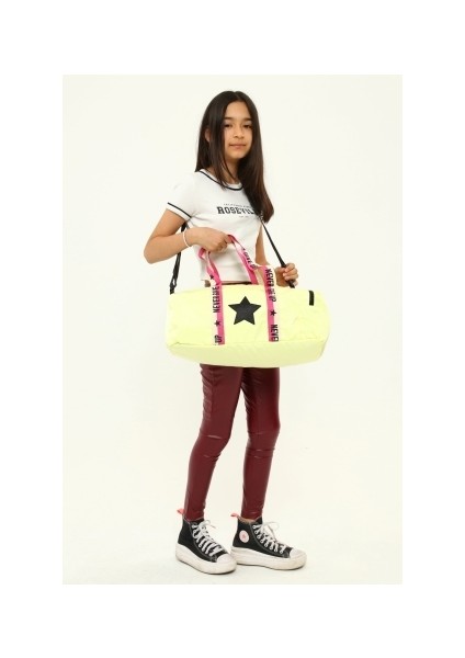 Icone Bag Kız Çocuk Yıldız Baskılı Spor Çanta, Yan Cepli Spor Çanta, Fermuarlı Detaylı Çocuk Spor Çanta fiyatları