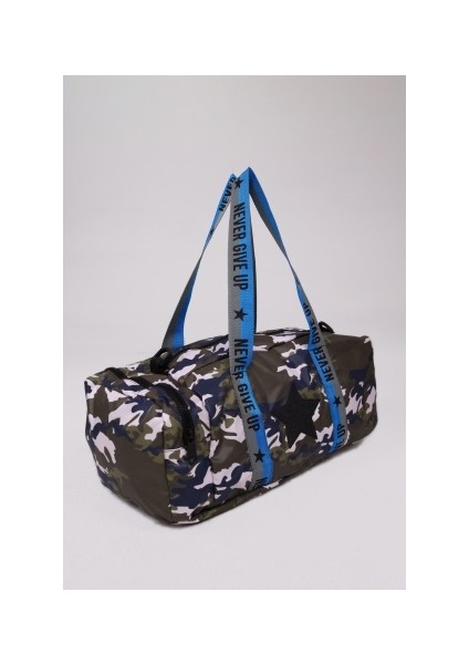 Icone Bag Kız Çocuk Yıldız Baskılı Spor Çanta, Yan Cepli Spor Çanta, Fermuarlı Detaylı Çocuk Spor Çanta