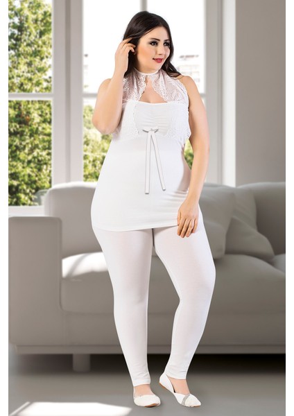 Kadın Sabahlıklı Büyük Beden 3'lü Pijama Takım