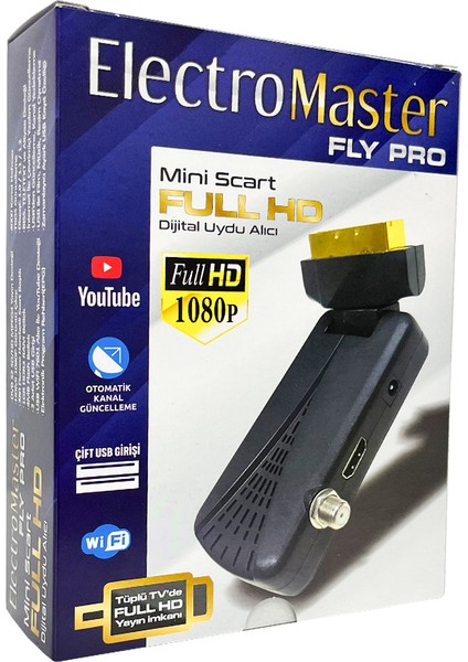 Fly Pro Youtube, Wifi Mini Scart Dijital Fhd Uydu Alıcı