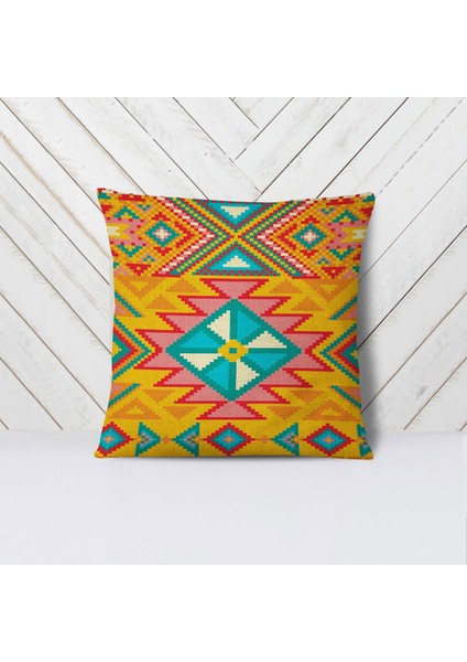 Etnik Renkli Kilim 4'Lü Kırlent Kılıfı-PLS23-45-46 fiyatları