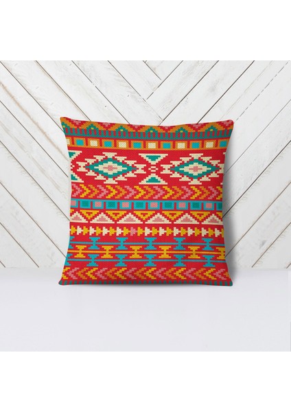 Etnik Renkli Kilim 4'Lü Kırlent Kılıfı-PLS23-45-46 fırsatları