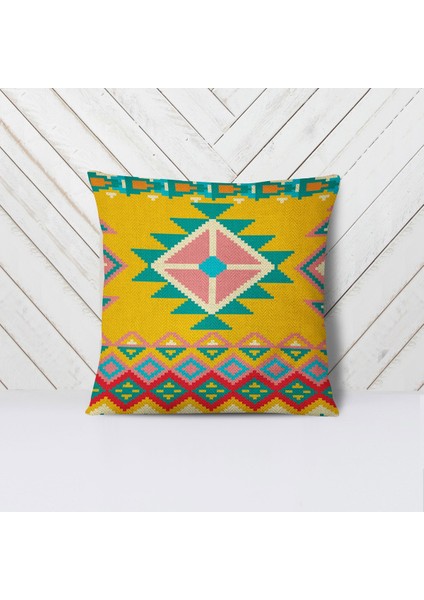 Etnik Renkli Kilim 4'Lü Kırlent Kılıfı-PLS23-45-46 indirimleri