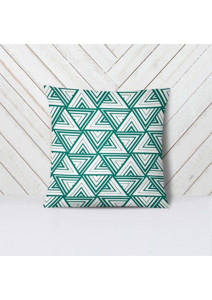 Geometrik Stil Yeşil 4'Lü Kırlent Kılıfı-PLS16-28-31 fırsatları