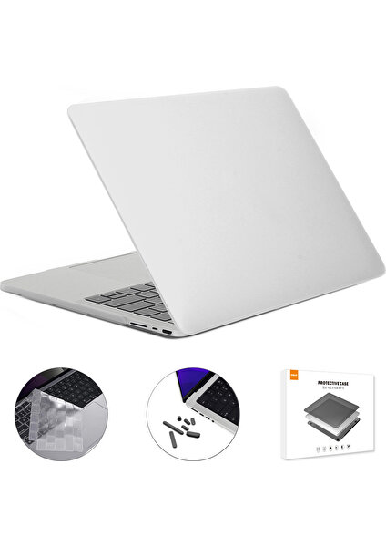 Xfashion Macbook Pro 14 Inç (2021) A2442 (Abd Sürümü) Mat Kaplama Sert Pc Dizüstü Bilgisayar Kapağı + Tpu Klavye Cilt + Silikon Toz Tapaları (Yurt Dışından)