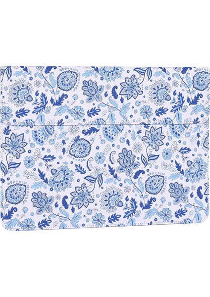 E54-T0111 14 Inç Ultra Ince Defter Taşıma Çantası Açık Mavi Çiçek Deseni Manyetik Kapak Zarfı Dizüstü Bilgisayar Kılıfı + Küçük Çanta (Yurt Dışından) modelleri
