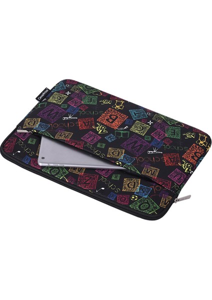 H17-11 Renkli Mektup Deseni Taşınabilir Dizüstü Bilgisayar Kovası 11 Inç Dizüstü Bilgisayar Fermuar Çantası (Yurt Dışından) indirimleri