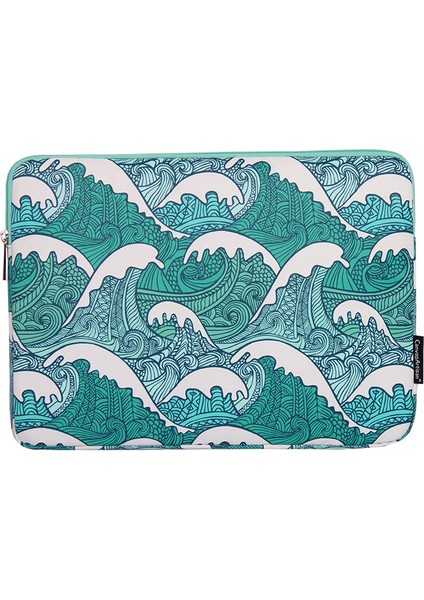 H3-04 15 Inç Dizüstü Bilgisayar Yeşil Dalga Desen Dizüstü Kılıf Kapağı Koruyucu Kılıf (Yurt Dışından)