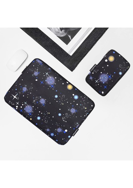H16-T0121 2parça/set 14 Inç Dizüstü Bilgisayar, Küçük Çanta Yıldızlı Gökyüzü Desen Karşıtı Anti-Colision Pu Dizüstü Bilgisayar Manşonu Ile Taşıma Çantası (Yurt Dışından) fırsatları