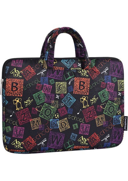 H17-B01 Için 12 Inç Dizüstü Bilgisayar Için Renkli Karakterler Desenli El Polyester Dizüstü Bilgisayar Koruyucu Kol Çantası Evrak Çantası (Yurt Dışından) modelleri