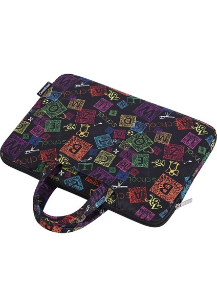 H17-B01 Için 12 Inç Dizüstü Bilgisayar Için Renkli Karakterler Desenli El Polyester Dizüstü Bilgisayar Koruyucu Kol Çantası Evrak Çantası (Yurt Dışından) fırsatları