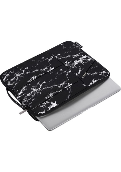 H32-58 Mermer Desen Su Geçirmez Taşıma Kılıfı 14 Inç Dizüstü Bilgisayarlar Için 3-Pouches/sap Kayış Not Defteri Anti-Çizik Ince Kasa Ile Taşınabilir Kol Torbası (Yurt Dışından) modelleri
