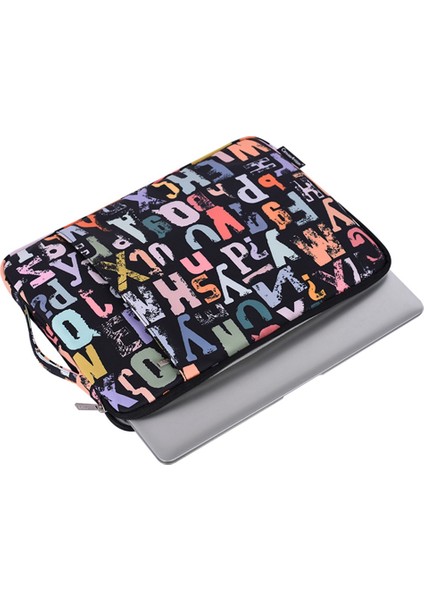 H18-89 15 Inç Dizüstü Bilgisayar Kılıfı, Suluboya Harf Deseni Yumuşak Astar Taşıma Torbası (Yurt Dışından) modelleri