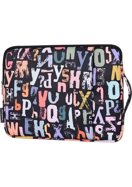 H18-89 15 Inç Dizüstü Bilgisayar Kılıfı, Suluboya Harf Deseni Yumuşak Astar Taşıma Torbası (Yurt Dışından) fırsatları