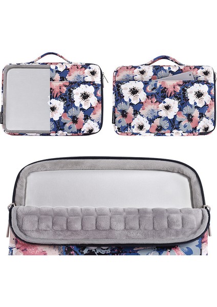 KH43-05 15 Inç Dizüstü Bilgisayar El Çantası Koruyucu Manşon Çiçek Deseni Dizüstü Bilgisayar Taşıma Çantası (Yurt Dışından)