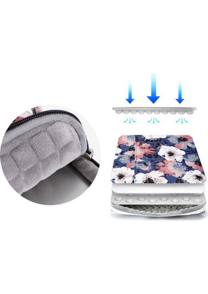 KH43-05 15 Inç Dizüstü Bilgisayar El Çantası Koruyucu Manşon Çiçek Deseni Dizüstü Bilgisayar Taşıma Çantası (Yurt Dışından) indirimleri