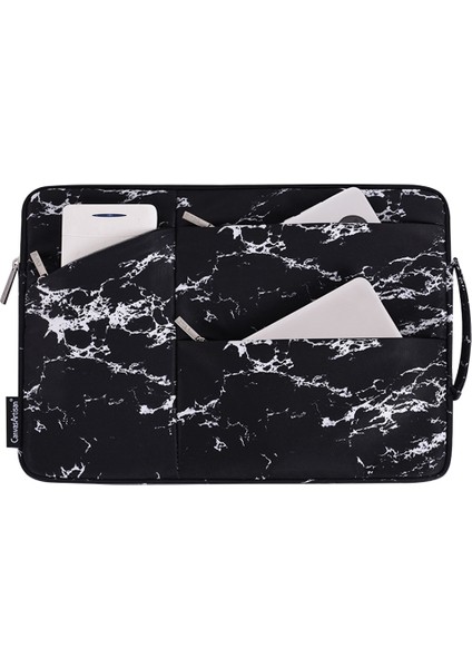 H32-58 Çizgi Anti-Çizelge Mermer Desen Slim Case 13 Inç Dizüstü Bilgisayarlar Için Ince Kasa 3-Pouches/sap Kayış Dizüstü Bilgisayar Su Geçirmez Taşıma Çantası (Yurt Dışından)