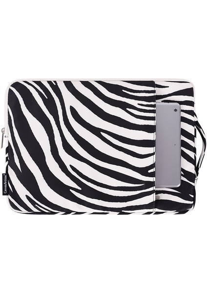 H33-89 Zebra-Şeritli Desen Şok Geçirmez 15 Inç Dizüstü Bilgisayarlar Için Çizilmeye Dayanıklı Dizüstü Bilgisayar Kolu Kol Kayışı/dikey Kese Ile (Yurt Dışından)