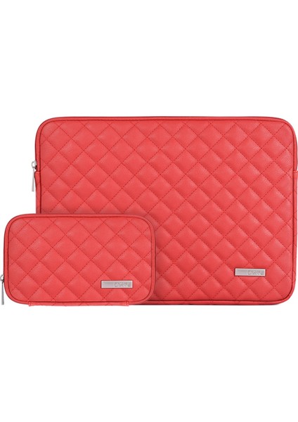 L19-T0421 12 Inç Dizüstü Bilgisayarlar Litchi Doku Rhombus Deseni Için Anti-Çizik Manşon Torbası Küçük Çanta Ile Taşınabilir Ince Kılıf (Yurt Dışından)