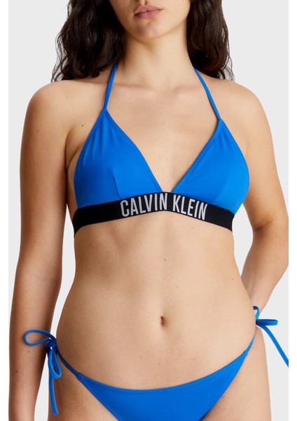 Logo Bantlı Çıkarılabilir Dolgulu Üçgen Bikini Üstü KW0KW01963C4X Bayan Bikini Üstü KW0KW01963 C4X