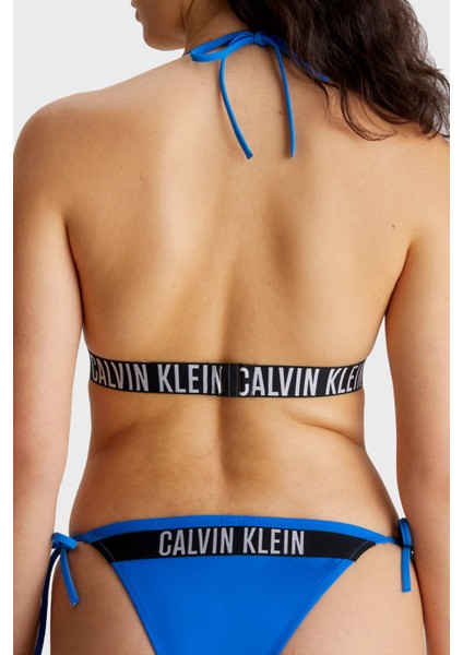 Logo Bantlı Çıkarılabilir Dolgulu Üçgen Bikini Üstü KW0KW01963C4X Bayan Bikini Üstü KW0KW01963 C4X