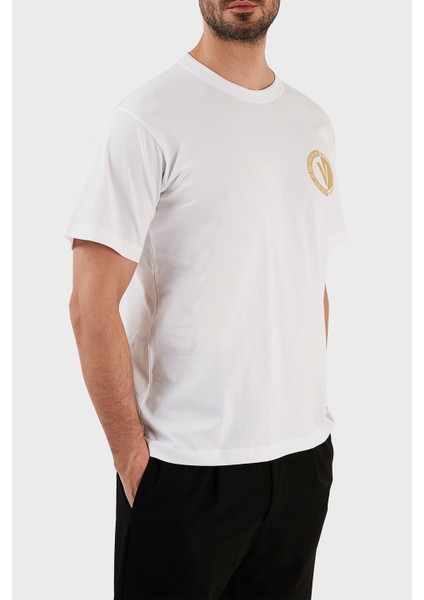 % 100 Pamuk Regular Fit Bisiklet Yaka T Shirt Erkek T Shirt 74GAHT10 CJ00T G03