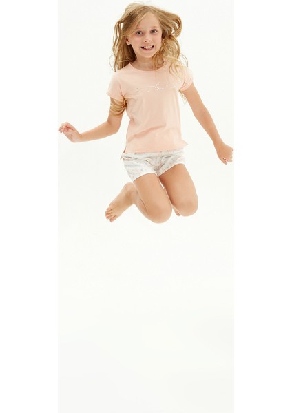 Kız Çocuk Pijama Takımı 50581 - Somon Inci