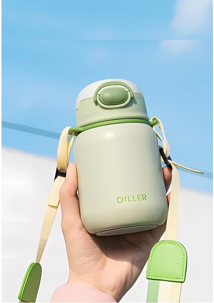 Dıller 420ML Pipetli Askılı Çelik Matara 6 Saat Sıcak/soğuk Tutma Süresi 5 Farklı Renk