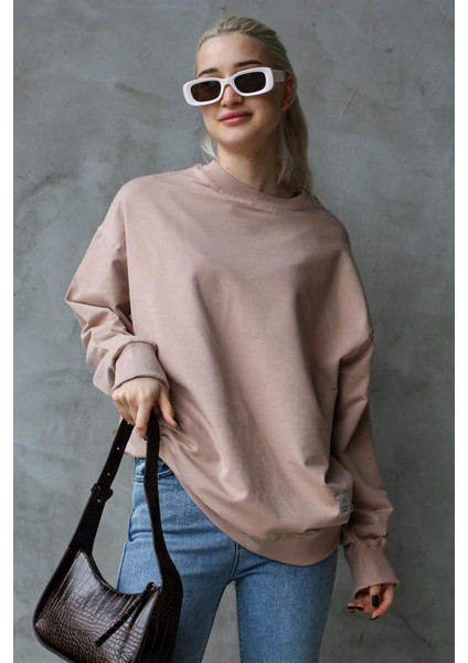 Pudra Basic Oversize Kadın Sweatshirt MG168610