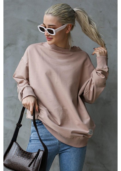 Pudra Basic Oversize Kadın Sweatshirt MG168610 fiyatları