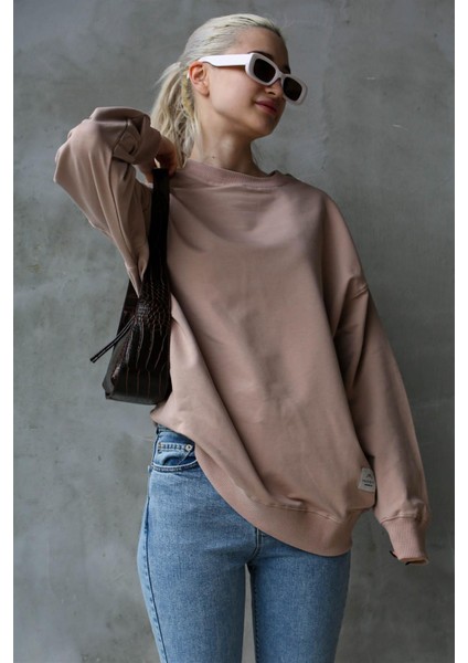 Pudra Basic Oversize Kadın Sweatshirt MG168610 modelleri