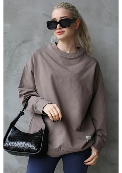 Füme Basic Oversize Kadın Sweatshirt MG168610