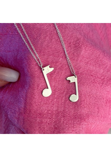 925 Ayar Gümüş Çift Müzik Notası Harf Kolye fiyatları